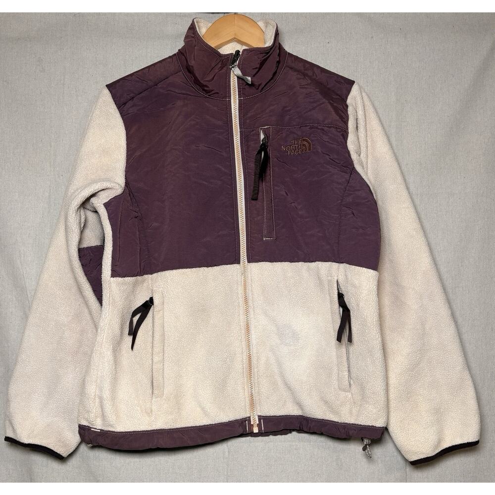 THE NORTH FACE Denali Polartec‎ Jacket Womens Sz M Purple Cream Fleece Full Zip
